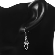 Black Onyx Celtic Trinity Knot Earrings - e256